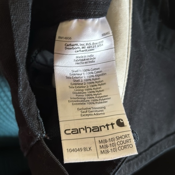 Carhartt Women's Relaxed Fit Washed Duck Insulated Bib Overall Med (8-10) SHORT - Picture 8 of 9